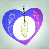 Mom Gift Flower Heart Suncatcher