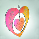 Mom Gift Flower Heart Suncatcher