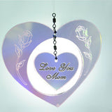 Mom Gift Flower Heart Suncatcher