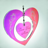 Mom Gift Flower Heart Suncatcher