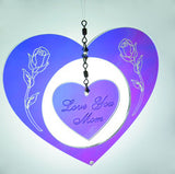 Mom Gift Flower Heart Suncatcher