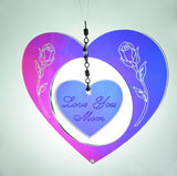 Mom Gift Flower Heart Suncatcher