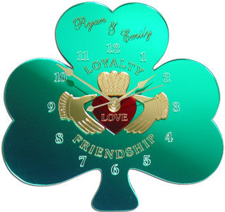 Claddagh Shamrock Clock